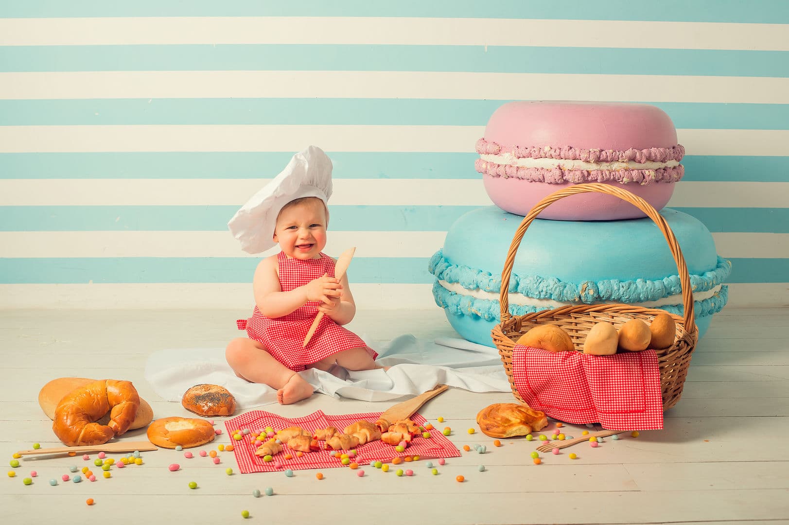 Beautiful baby sitter portrait