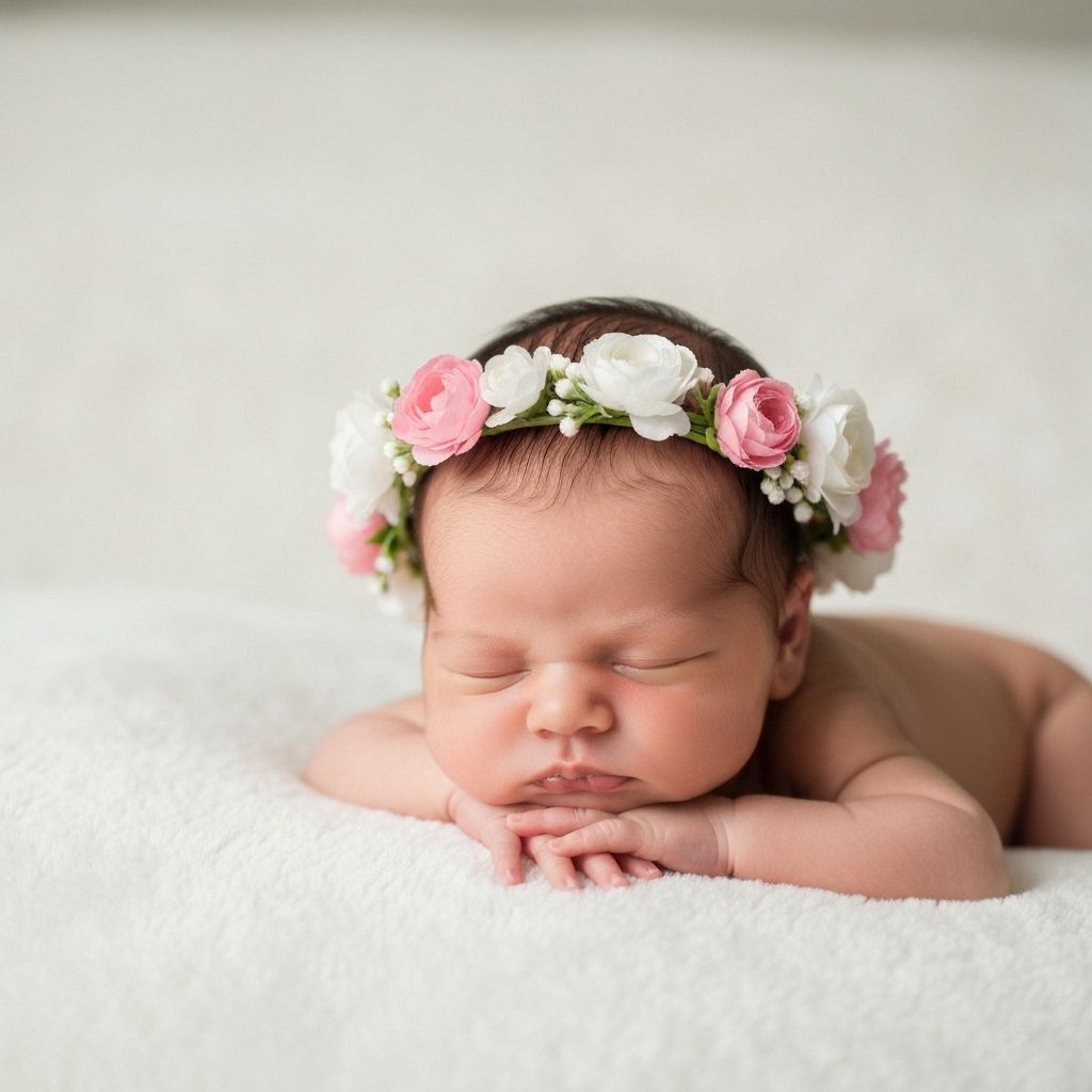 Newborn in flower crown