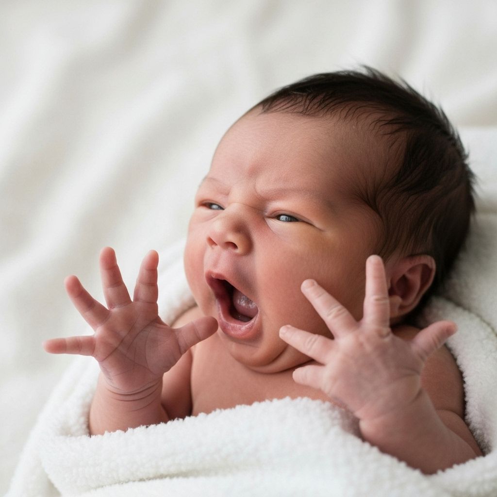 Newborn yawning