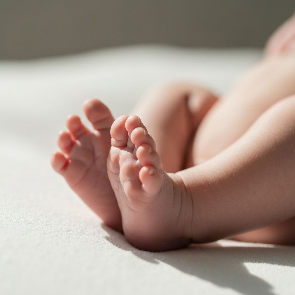 Newborn baby feet close-up